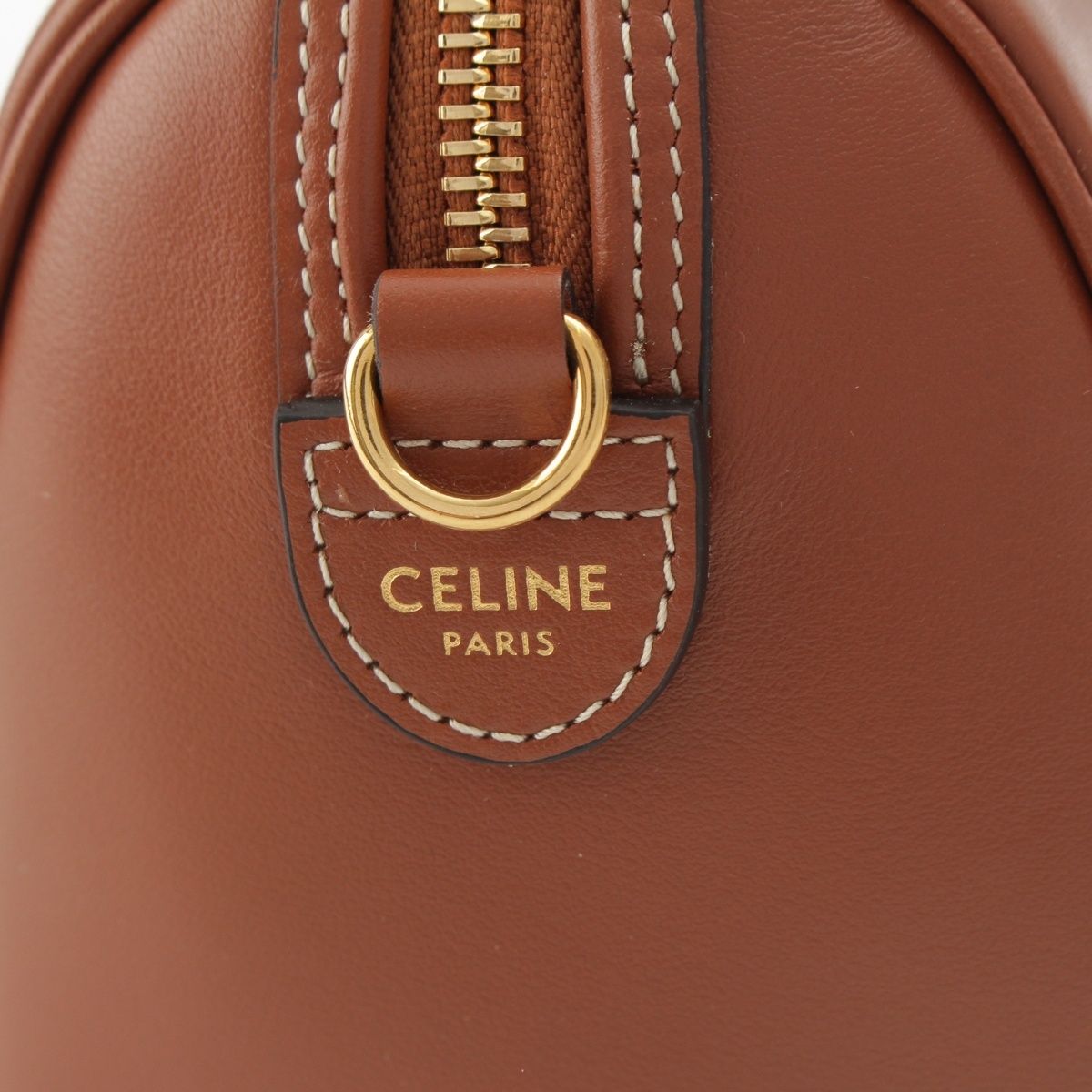 Celine Leather Cuir Triomphe Small Boston 2-Way Handbag Brown — view 7