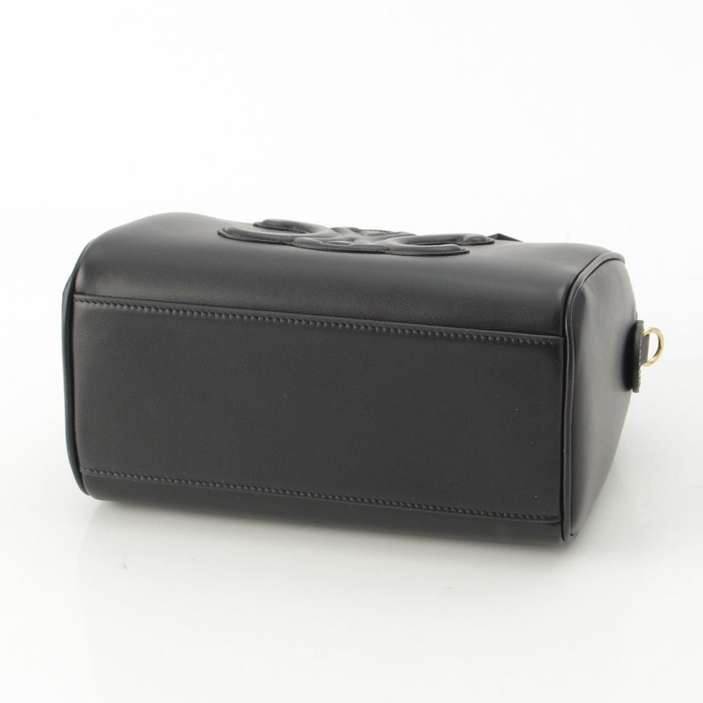 Celine Leather Cuill Triomphe Small Boston 2-Way Handbag Black — view 5