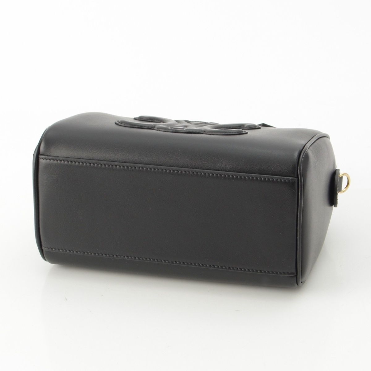 Celine Leather Cuill Triomphe Small Boston 2-Way Handbag Black — view 5