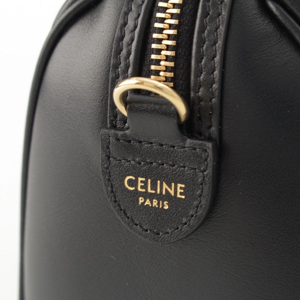 Celine Leather Cuill Triomphe Small Boston 2-Way Handbag Black — view 7