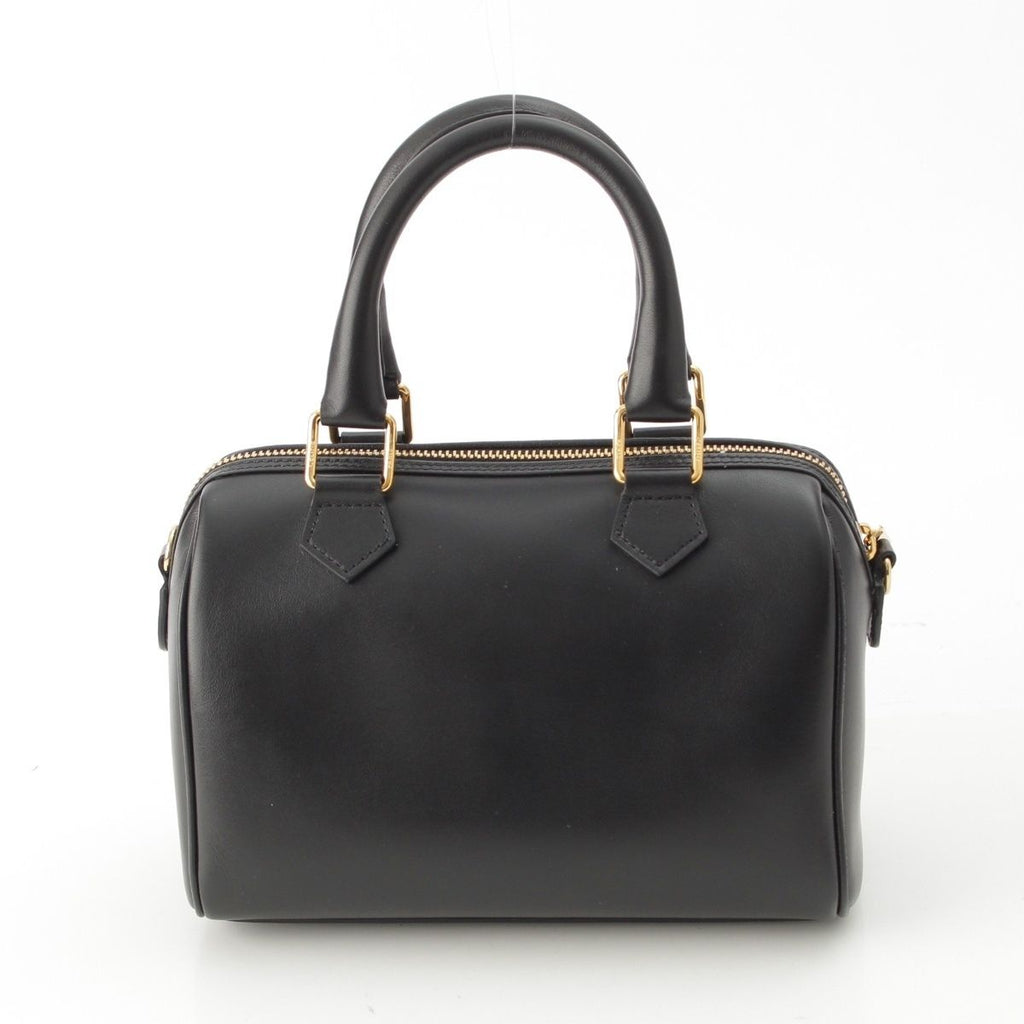 Celine Leather Cuill Triomphe Small Boston 2-Way Handbag Black — view 4