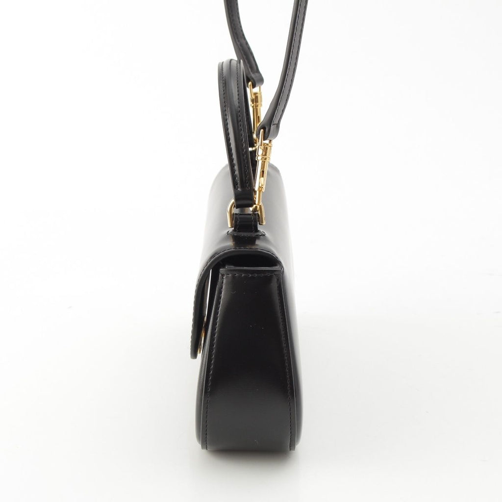 Celine Leather Triomphe Teen Lola 2-Way Handbag Black — view 3