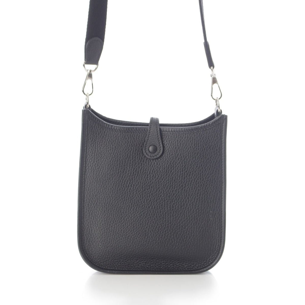 Hermes Evelyne TPM Taurillon Clemence Amazon Shoulder Bag Noir Silver — view 4