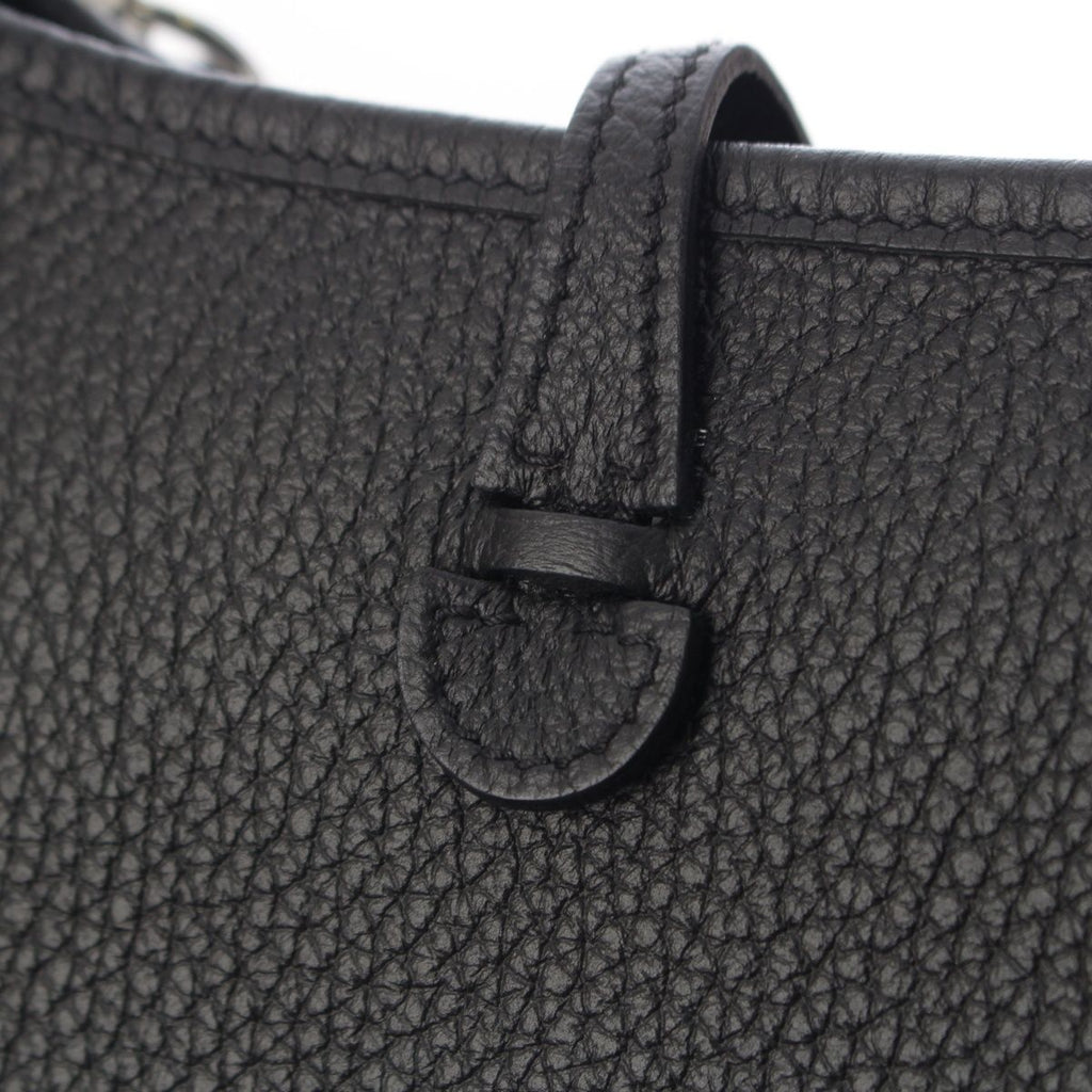 Hermes Evelyne TPM Taurillon Clemence Amazon Shoulder Bag Noir Silver — view 7
