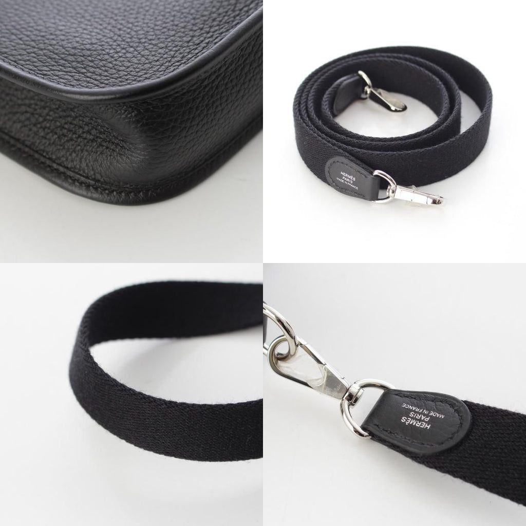 Hermes Evelyne TPM Taurillon Clemence Amazon Shoulder Bag Noir Silver — view 9