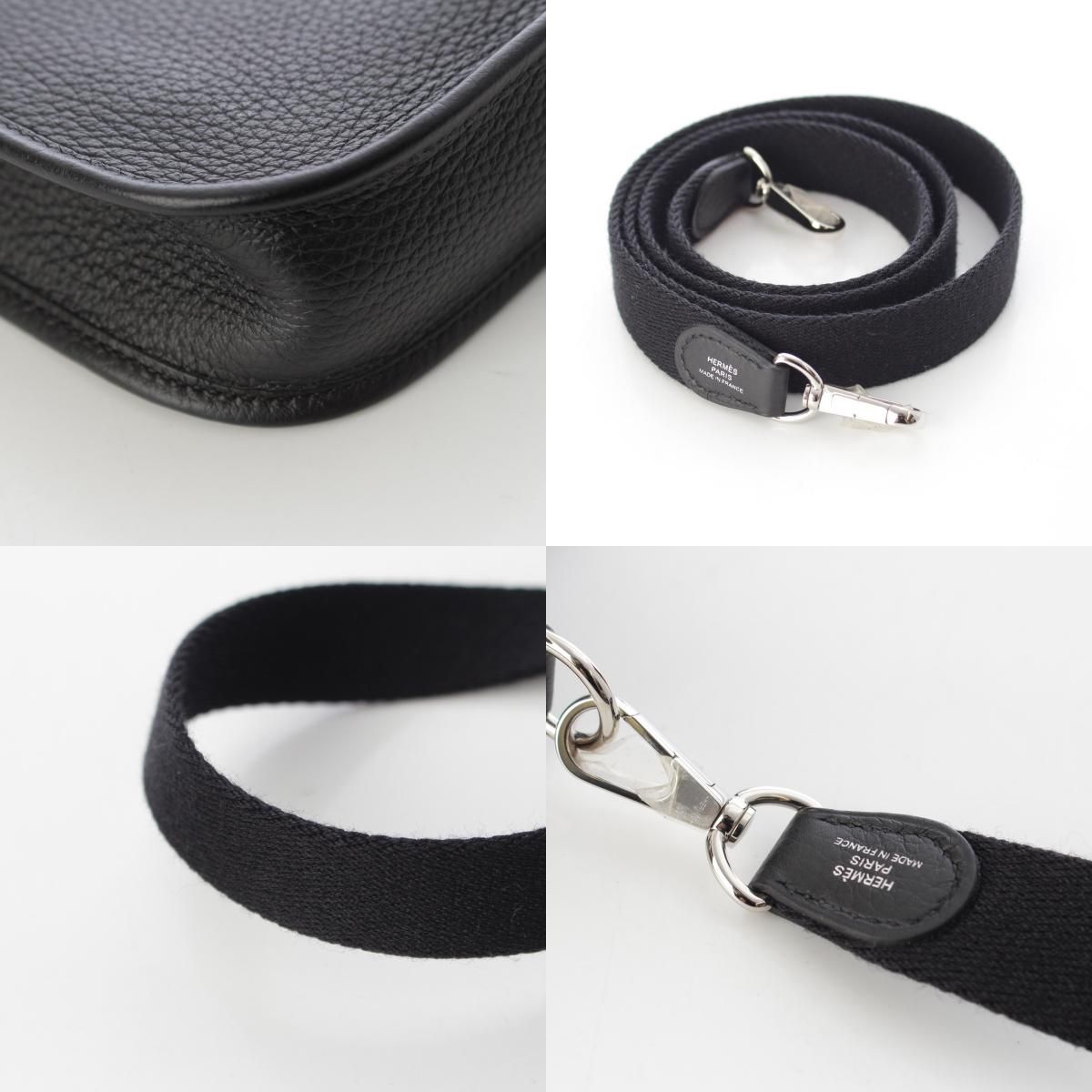 Hermes Evelyne TPM Taurillon Clemence Amazon Shoulder Bag Noir Silver — view 9