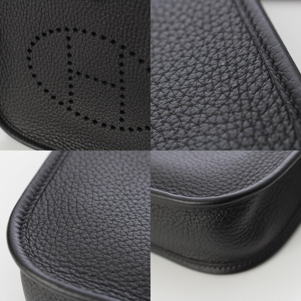 Hermes Evelyne TPM Taurillon Clemence Amazon Shoulder Bag Noir Silver — view 8