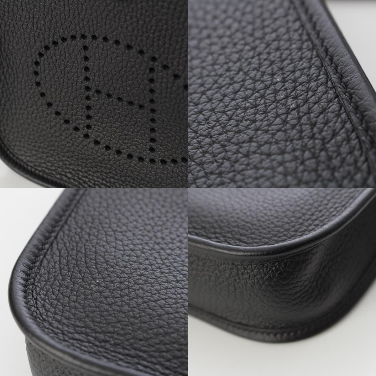 Hermes Evelyne TPM Taurillon Clemence Amazon Shoulder Bag Noir Silver — view 8