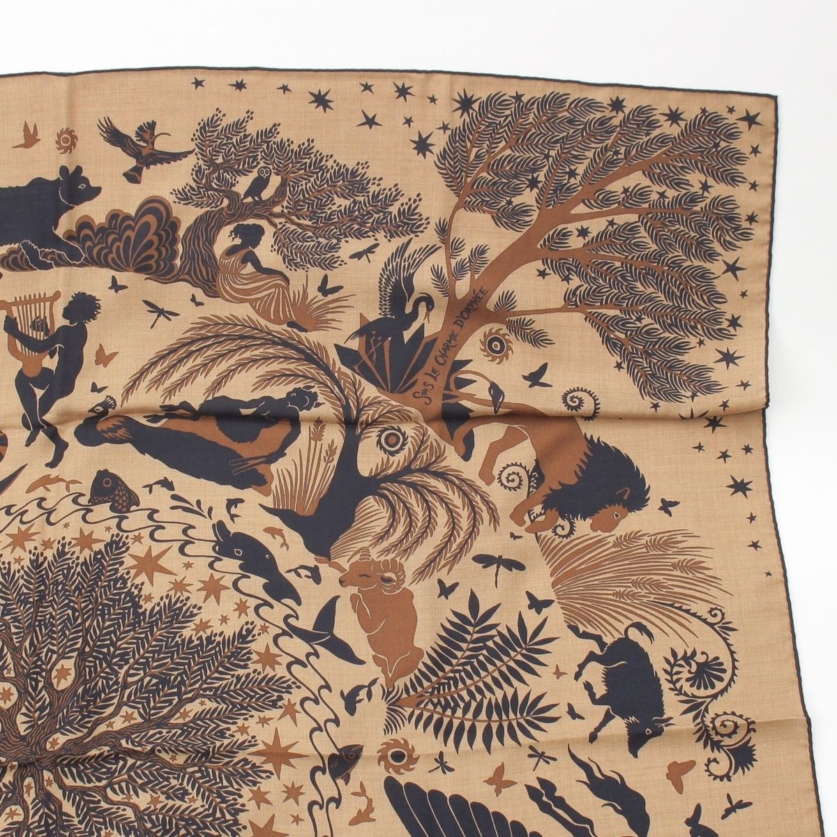 Hermes Carre Geant 140 Cashmere Silk Sous le Charme D'orphee Attracted by the — view 3