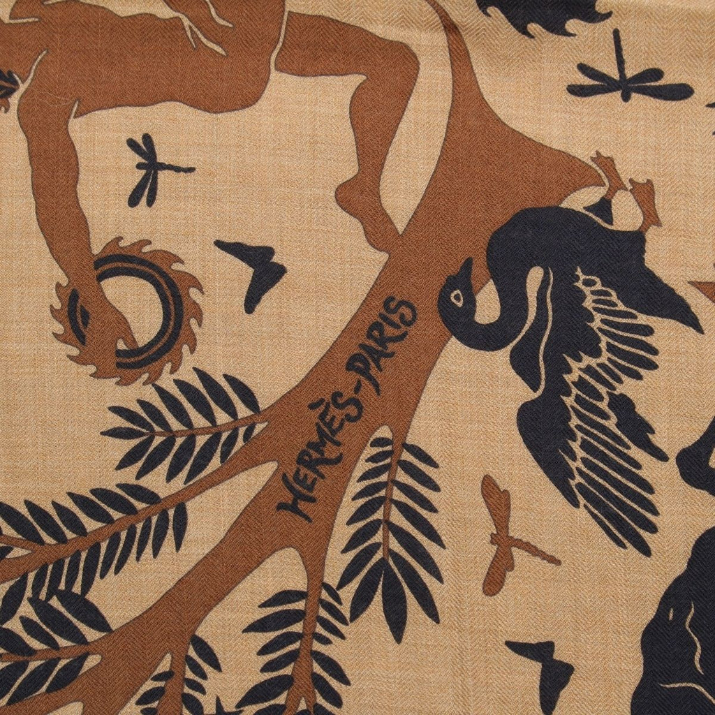 Hermes Carre Geant 140 Cashmere Silk Sous le Charme D'orphee Attracted by the — view 8