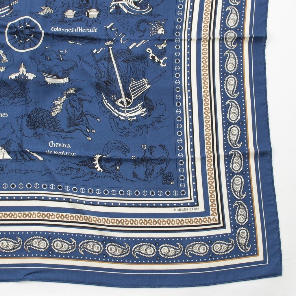 Hermes Carre Geant 140 Cashmere Silk Tatouages Marins Bandana Sailor Tattoo — view 5