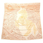 Hermes Carre Geant 140 Cashmere Silk la Nouvelle Cite Cavaliere Scarf Beige