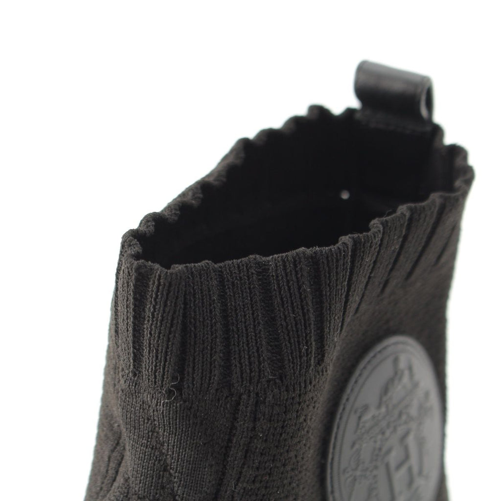 Hermes Volvert Exlibris Knit Heels Boots Black — view 9