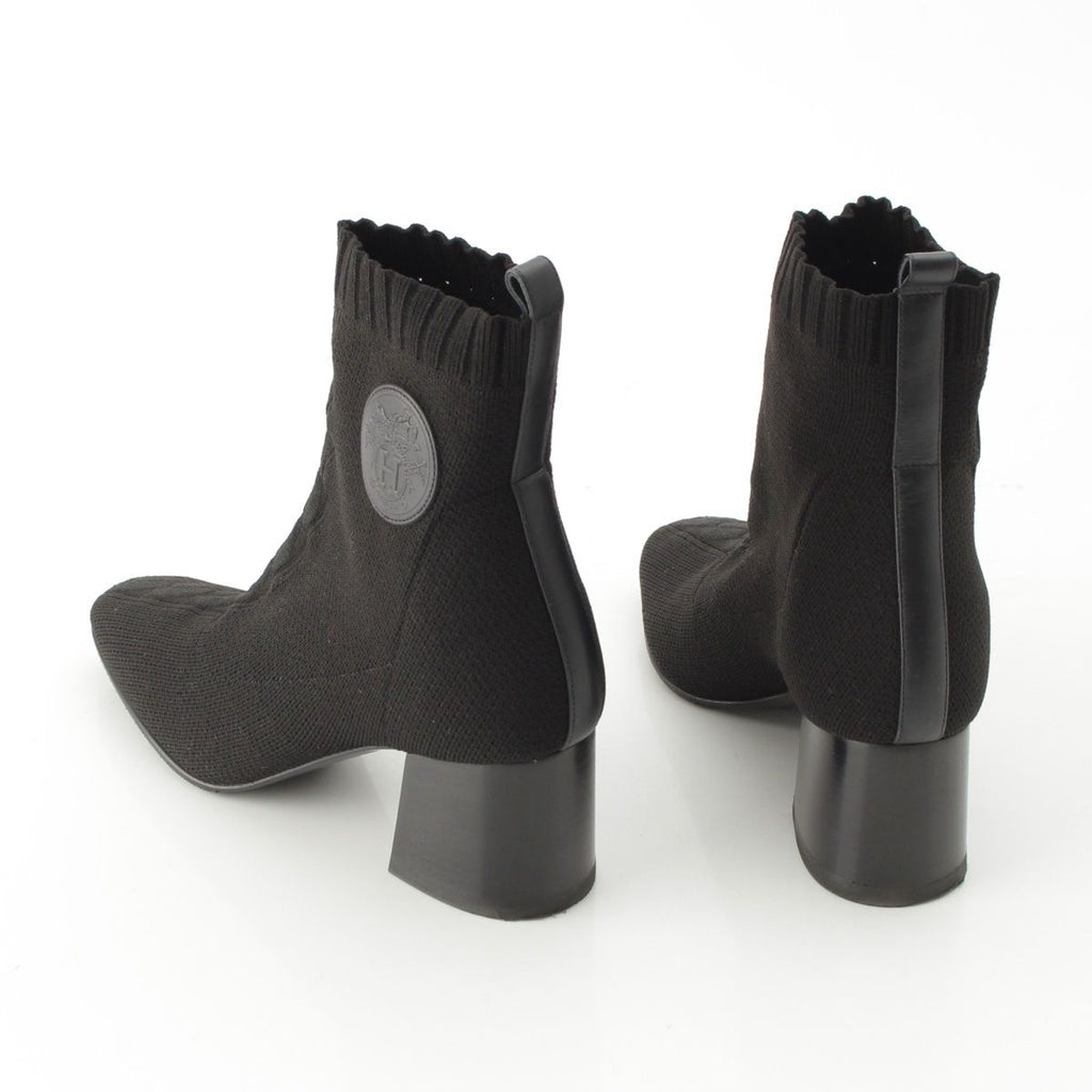 Hermes Volvert Exlibris Knit Heels Boots Black — view 4