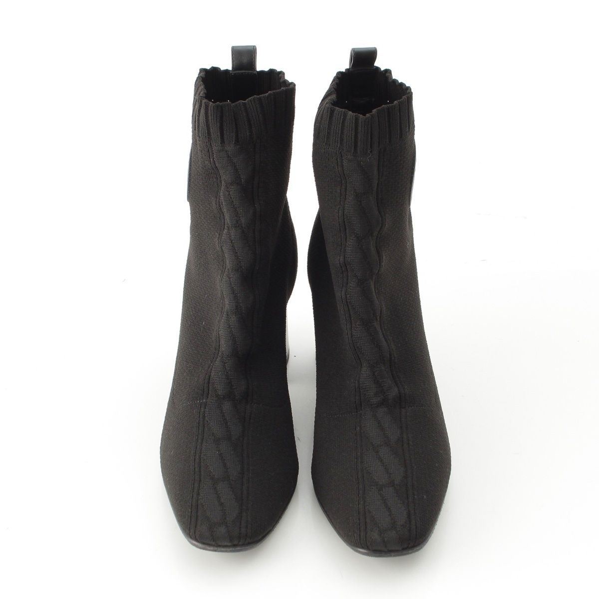 Hermes Volvert Exlibris Knit Heels Boots Black — view 2