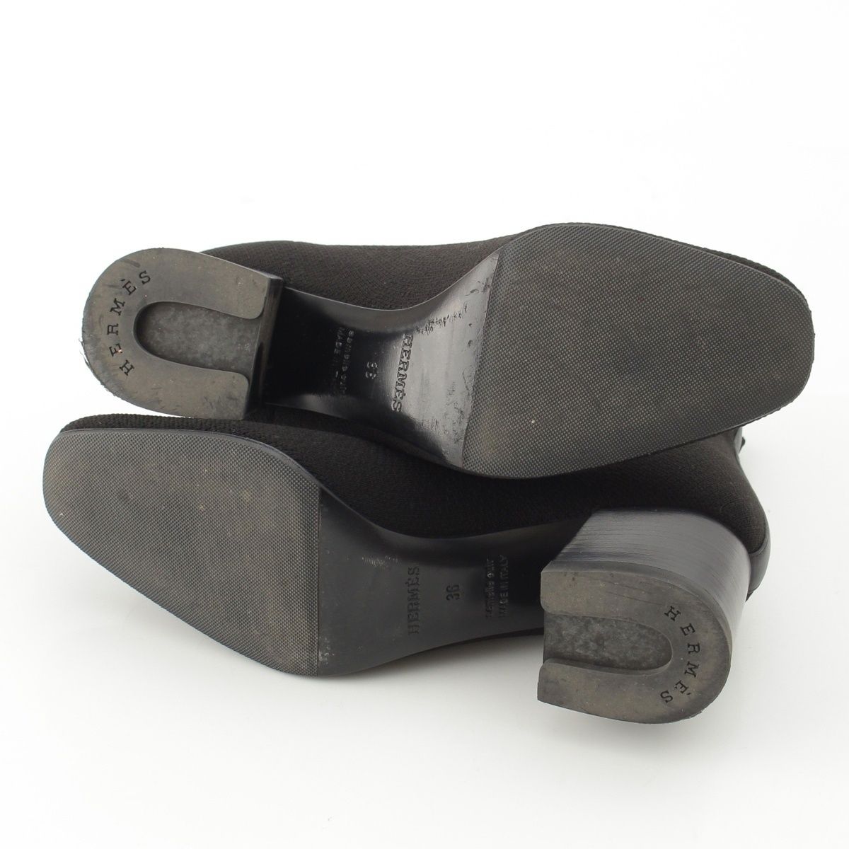 Hermes Volvert Exlibris Knit Heels Boots Black — view 5
