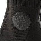 Hermes Volvert Exlibris Knit Heels Boots Black — view 7