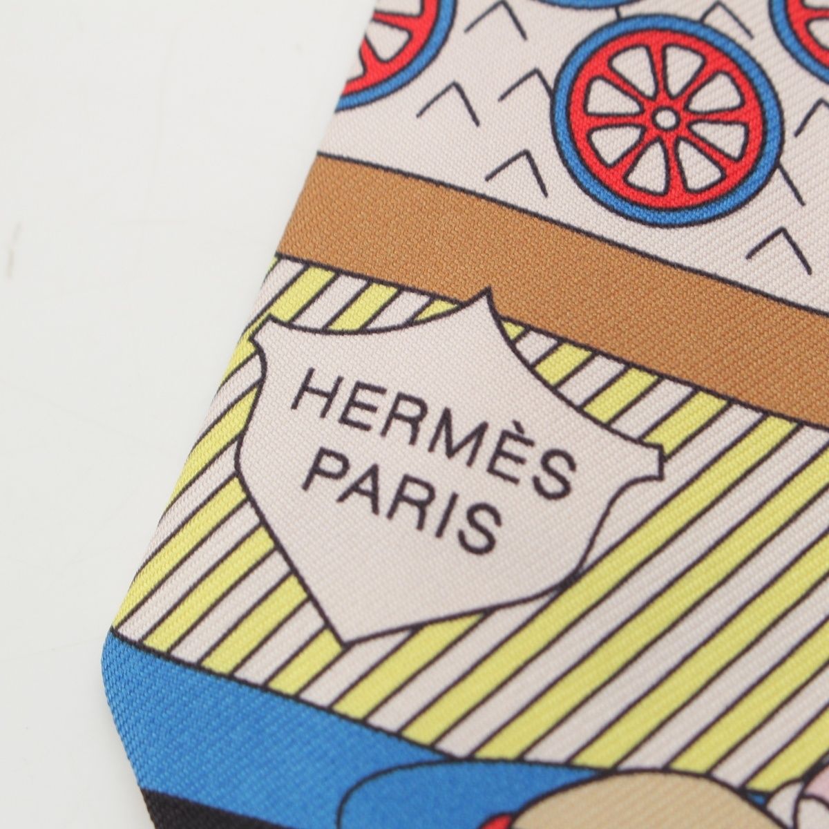 Hermes Twilly Charm Silk la Patisserie Francaise Scarf Black Multicolor — view 7