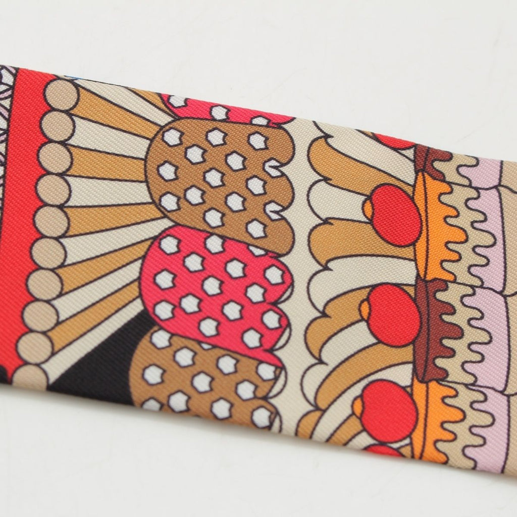 Hermes Twilly Charm Silk la Patisserie Francaise Scarf Black Multicolor — view 4