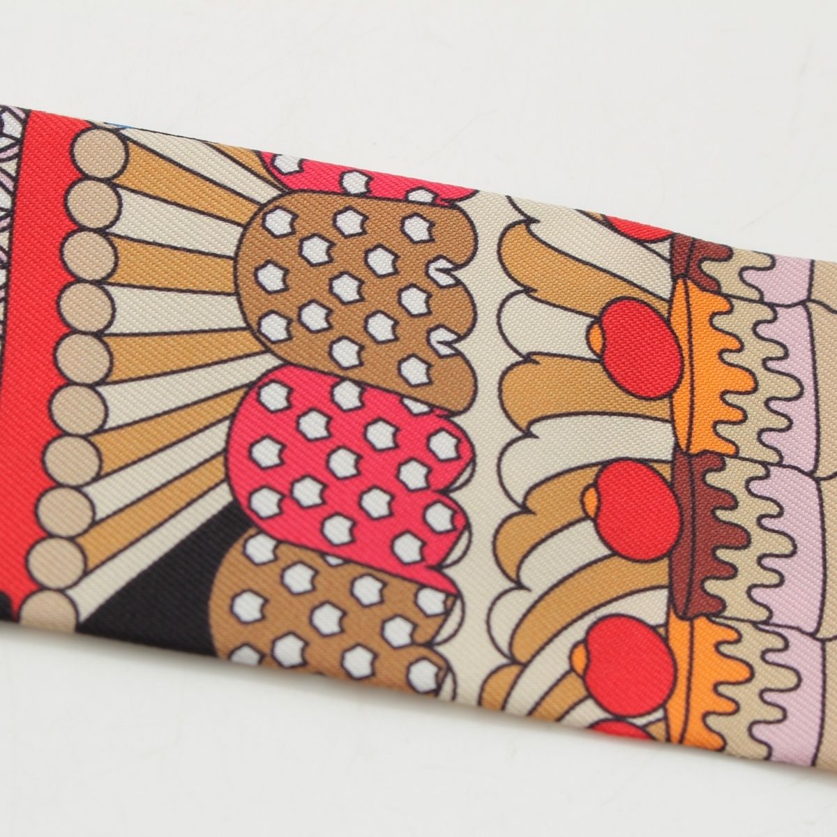 Hermes Twilly Charm Silk la Patisserie Francaise Scarf Black Multicolor — view 4