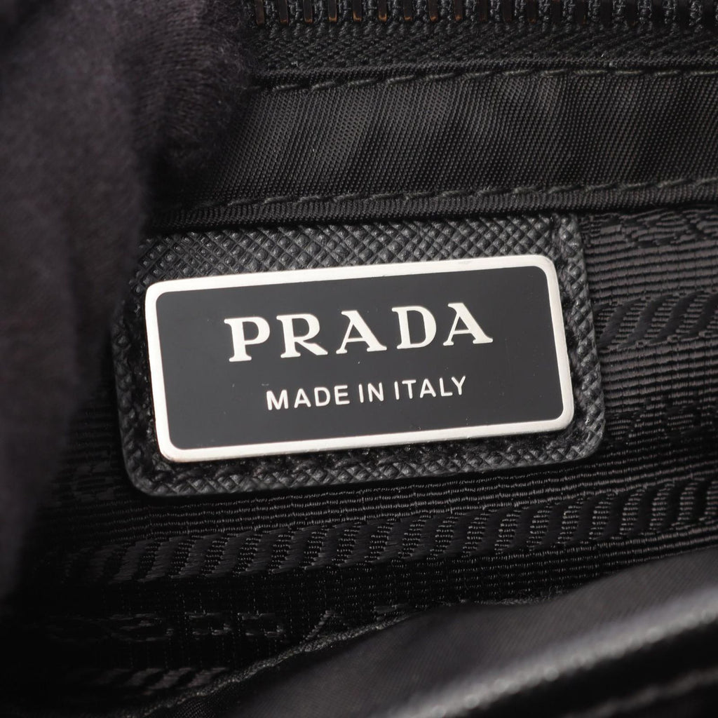 Prada Shoulder Bag Re-Nylon Tessuto Saffiano Black Nylon Leather Triangle Logo — view 4