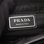 Prada Shoulder Bag Re-Nylon Tessuto Saffiano Black Nylon Leather Triangle Logo — view 4