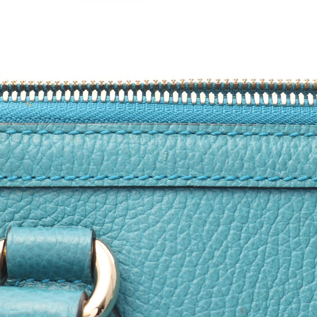 Gucci Handbag Interlocking 2-Way Turquoise Leather Tote — view 8