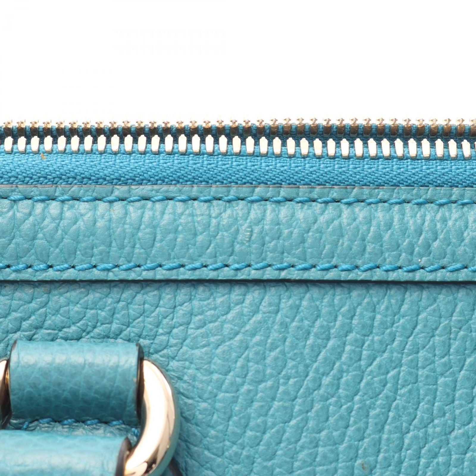 Gucci Handbag Interlocking 2-Way Turquoise Leather Tote — view 8