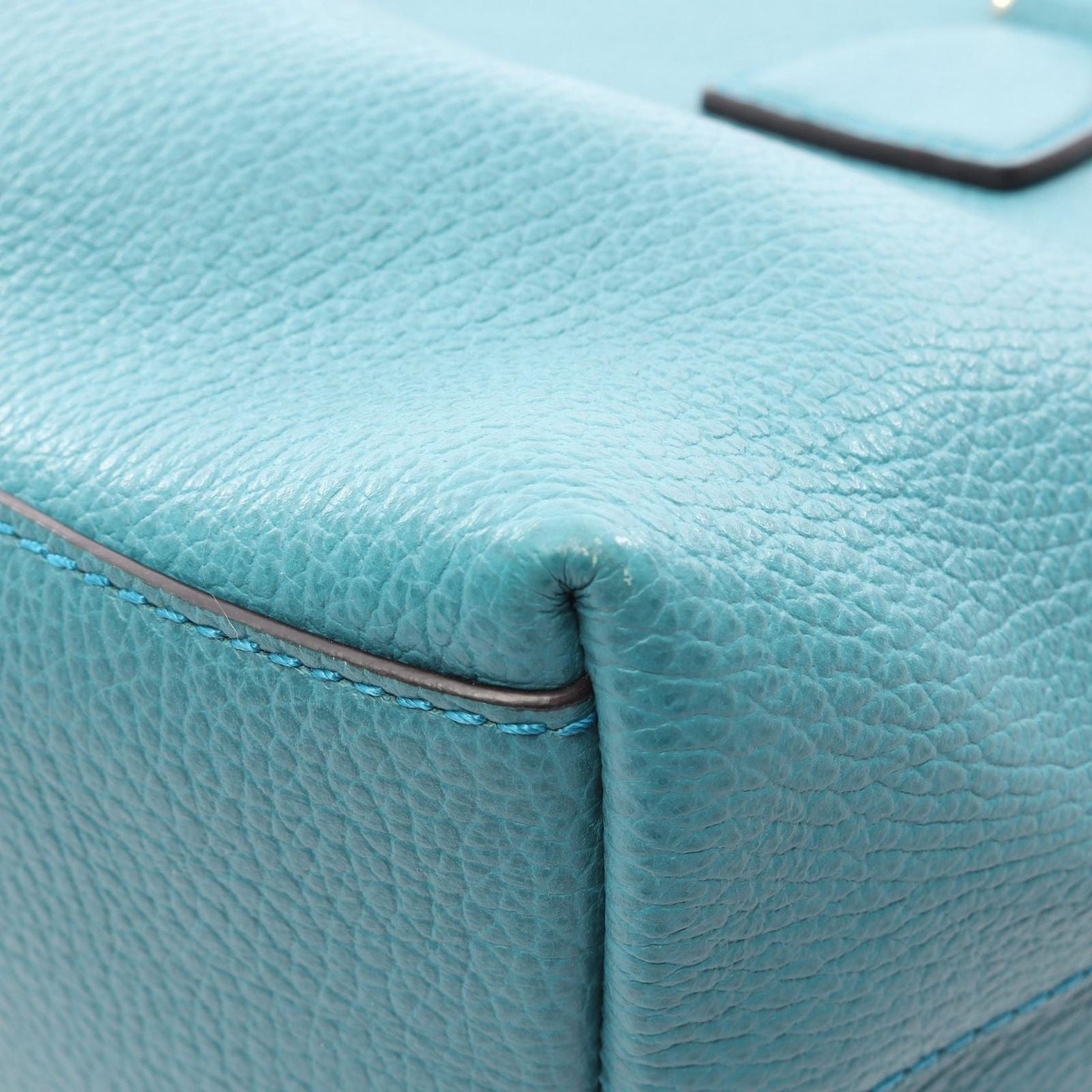 Gucci Handbag Interlocking 2-Way Turquoise Leather Tote — view 5