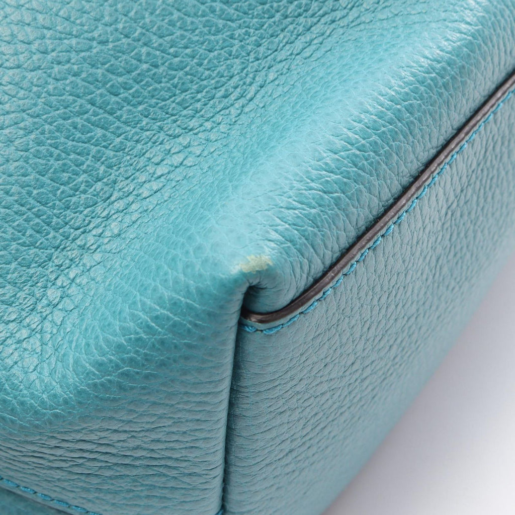 Gucci Handbag Interlocking 2-Way Turquoise Leather Tote — view 6