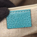 Gucci Handbag Interlocking 2-Way Turquoise Leather Tote — view 4