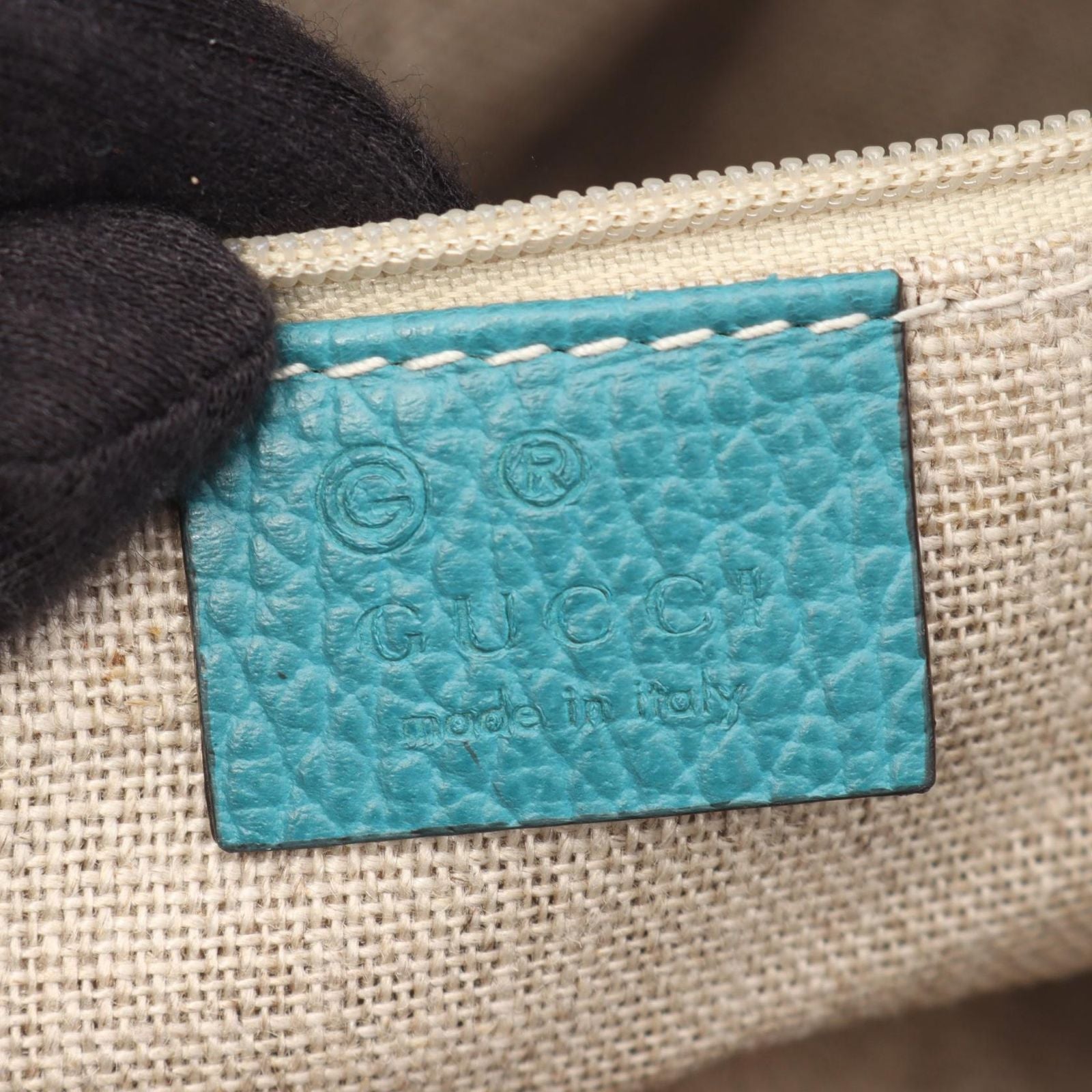 Gucci Handbag Interlocking 2-Way Turquoise Leather Tote — view 4