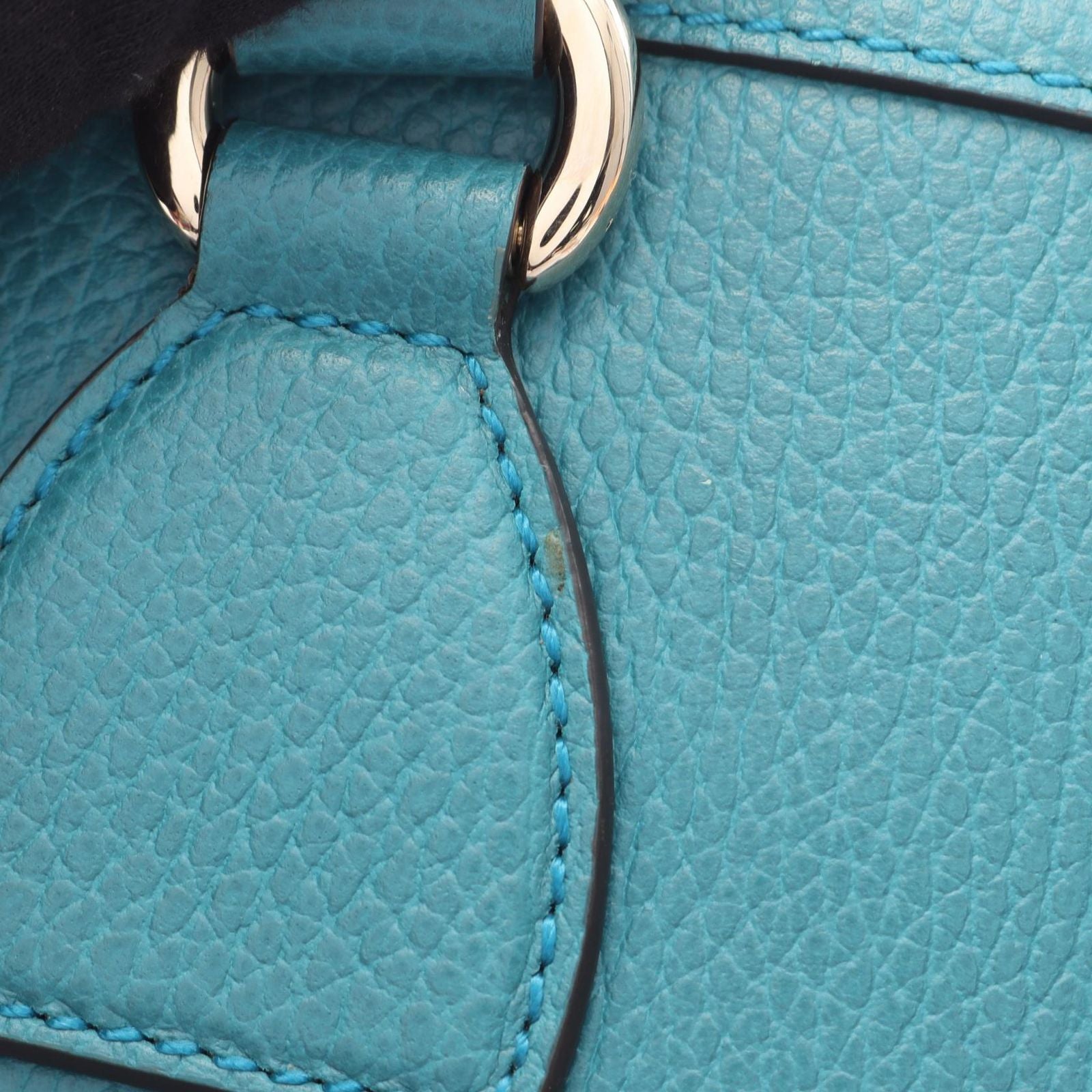 Gucci Handbag Interlocking 2-Way Turquoise Leather Tote — view 7