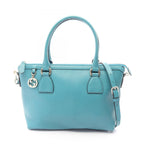 Gucci Handbag Interlocking 2-Way Turquoise Leather Tote