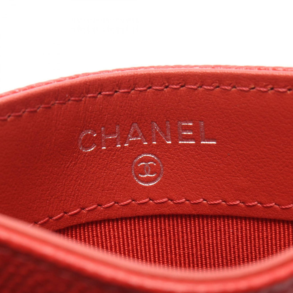 Chanel Card Case Quilted Red Calf — view 4