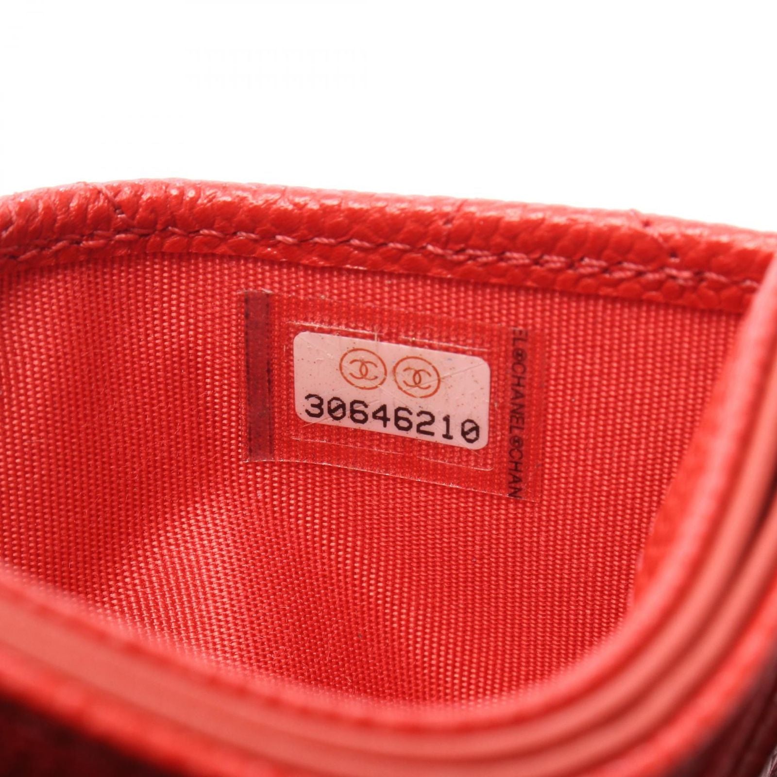 Chanel Card Case Quilted Red Calf — view 5