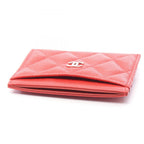 Chanel Card Case Quilted Red Calf — view 3