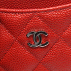 Chanel Card Case Quilted Red Calf — view 7