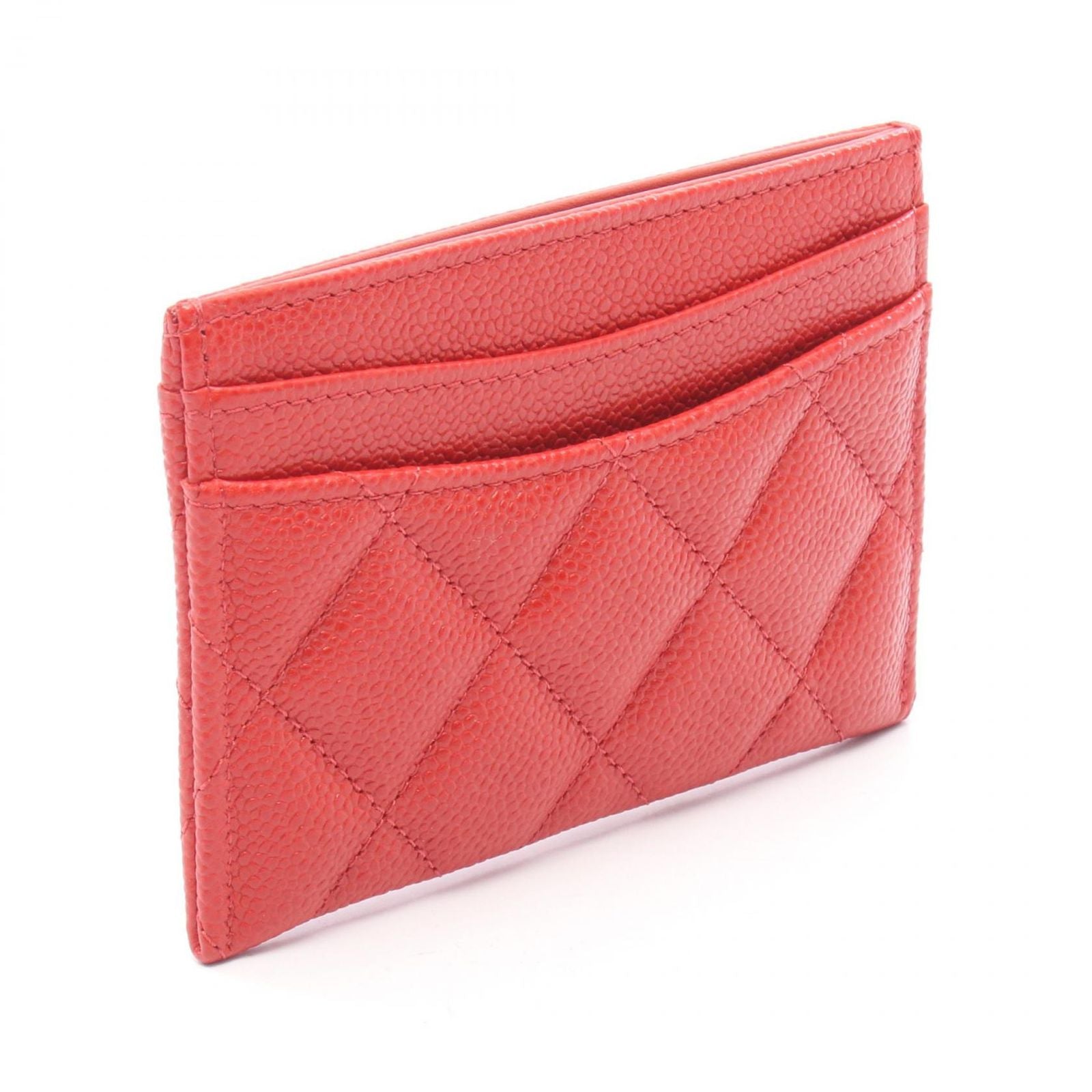 Chanel Card Case Quilted Red Calf — view 2