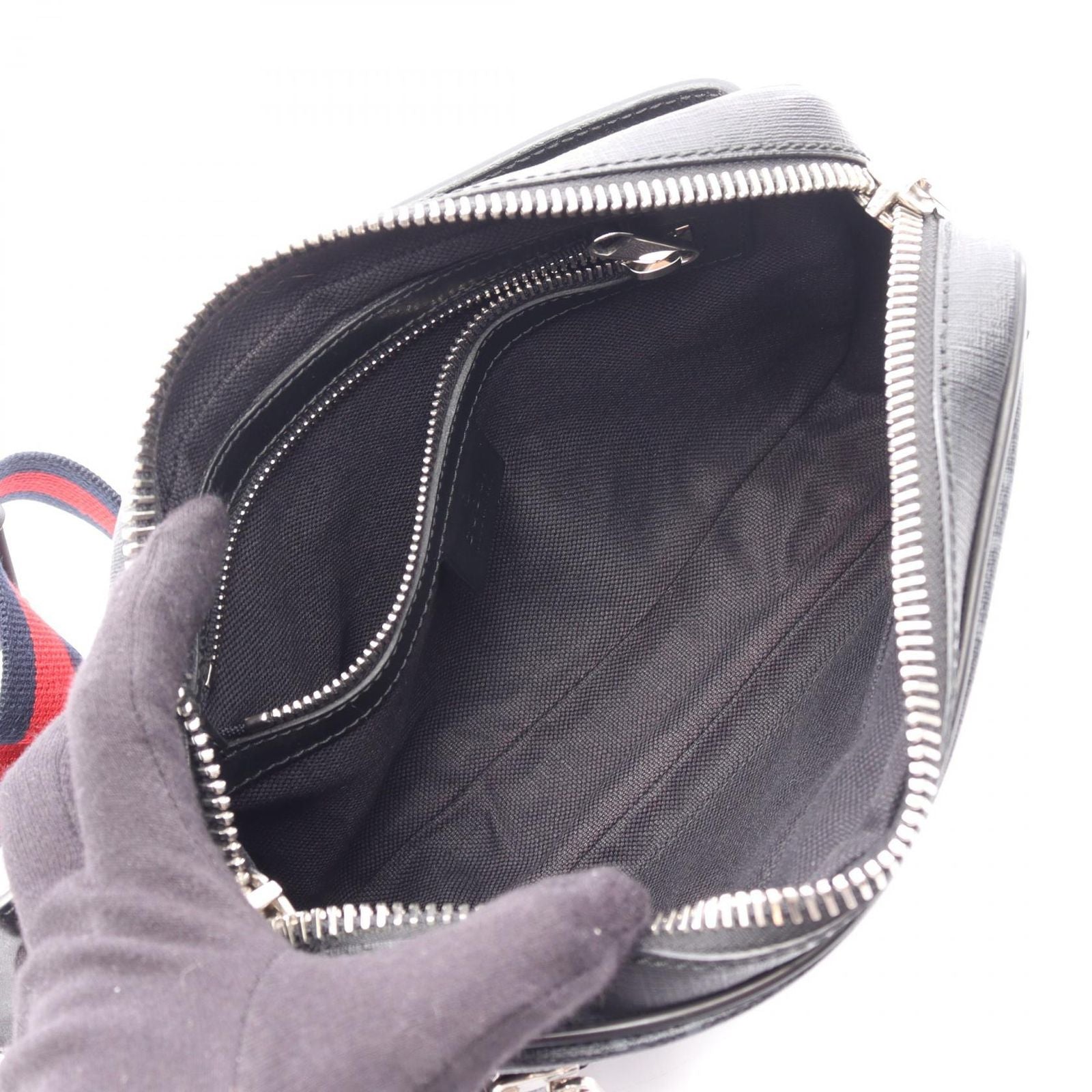 Gucci Waist Bag Soft GG Supreme Sherry Line Black Canvas Leather — view 3