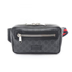 Gucci Waist Bag Soft GG Supreme Sherry Line Black Canvas Leather