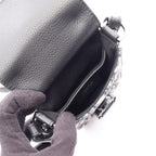 Dior Shoulder Bag Saddle Vertical Pouch Oblique Navy Black Canvas Leather — view 3