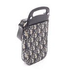 Dior Shoulder Bag Saddle Vertical Pouch Oblique Navy Black Canvas Leather — view 2