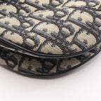 Dior Saddle Bag 2-Way Navy Canvas Leather Oblique — view 7