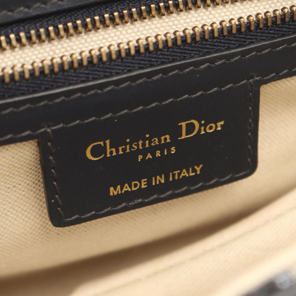 Dior Saddle Bag 2-Way Navy Canvas Leather Oblique — view 4