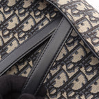 Dior Saddle Bag 2-Way Navy Canvas Leather Oblique — view 6