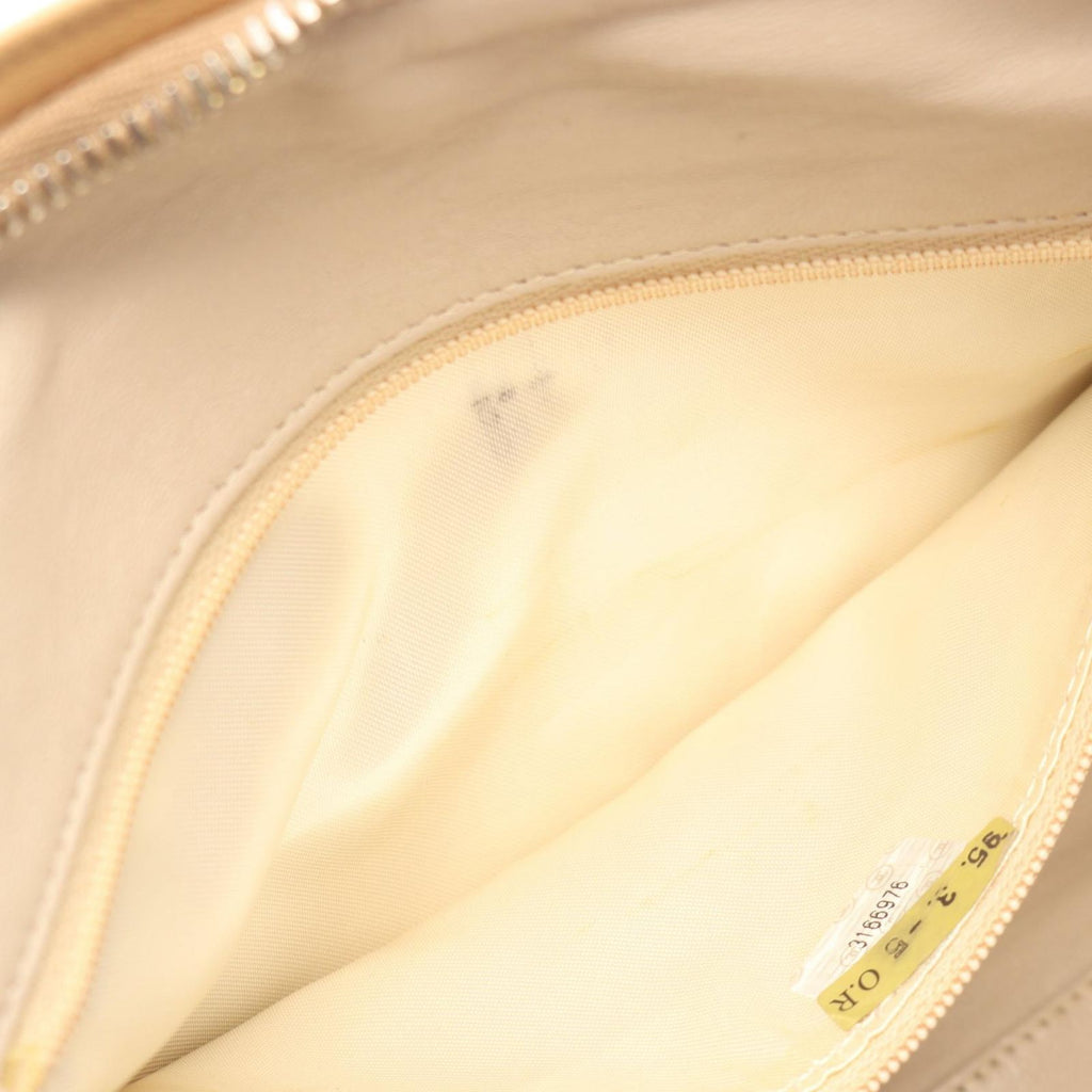 Chanel Shoulder Bag Quilted Tassel Beige Lambskin Diamond Stitch Fringe Chain — view 7