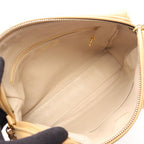 Chanel Shoulder Bag Quilted Tassel Beige Lambskin Diamond Stitch Fringe Chain — view 3