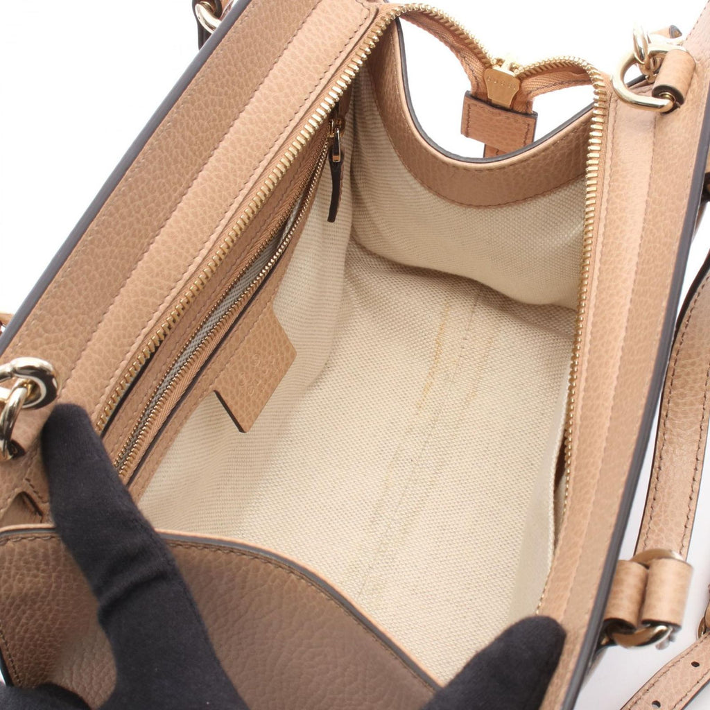 Gucci Handbag Soho Interlocking 2-Way Beige Leather — view 3