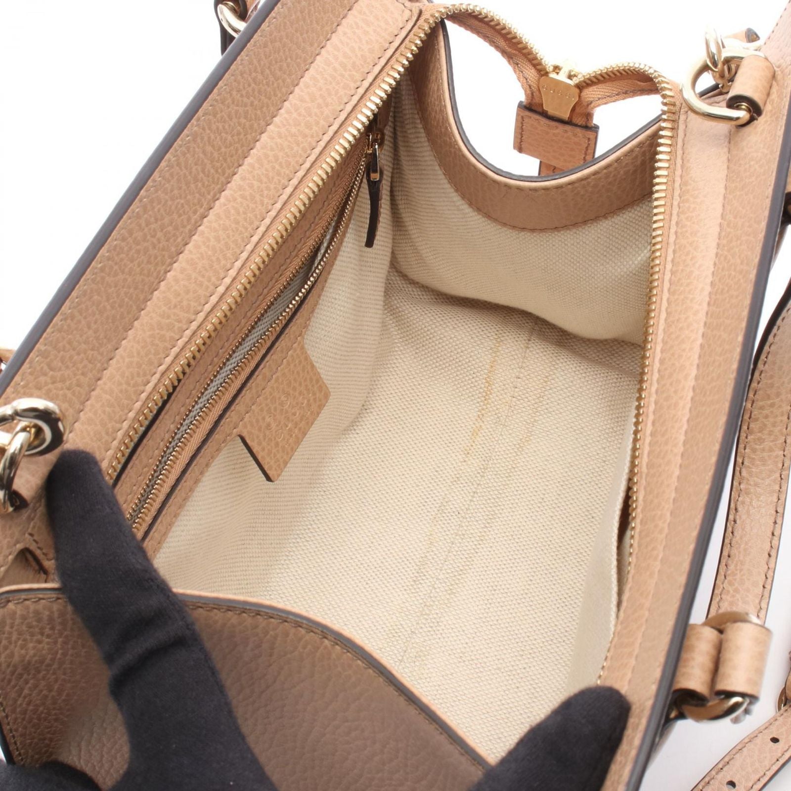 Gucci Handbag Soho Interlocking 2-Way Beige Leather — view 3